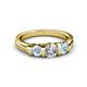4 - Raea 1.13 ctw Lab Grown Diamond and Aquamarine Three Stone Engagement Ring 