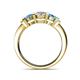 5 - Raea 1.04 ctw Lab Grown Diamond and Blue Topaz Three Stone Engagement Ring 