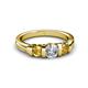 4 - Raea 1.13 ctw Lab Grown Diamond and Citrine Three Stone Engagement Ring 