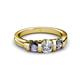 4 - Raea 1.13 ctw Lab Grown Diamond and Iolite Three Stone Engagement Ring 