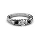 4 - Raea 1.13 ctw Lab Grown Diamond and Black Diamond Three Stone Engagement Ring 