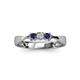 4 - Rylai 0.17 ctw Natural Diamond (2.70 mm) and Blue Sapphire Three Stone Engagement Ring  