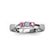 4 - Rylai 0.17 ctw Natural Diamond (2.70 mm) and Pink Sapphire Three Stone Engagement Ring  