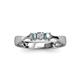 4 - Rylai 0.14 ctw Natural Diamond (2.70 mm) and Aquamarine Three Stone Engagement Ring  