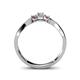 5 - Rylai 0.18 ctw Natural Diamond (2.70 mm) and Pink Tourmaline Three Stone Engagement Ring  