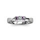 4 - Rylai 0.14 ctw Natural Diamond (2.70 mm) and Amethyst Three Stone Engagement Ring  