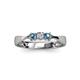 4 - Rylai 0.17 ctw Natural Diamond (2.70 mm) and Blue Topaz Three Stone Engagement Ring  