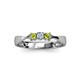 4 - Rylai 0.18 ctw Natural Diamond (2.70 mm) and Peridot Three Stone Engagement Ring  