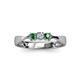4 - Rylai 0.14 ctw Natural Diamond (2.70 mm) and Emerald Three Stone Engagement Ring  