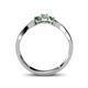 5 - Rylai 0.14 ctw Natural Diamond (2.70 mm) and Emerald Three Stone Engagement Ring  