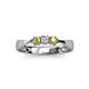 4 - Rylai 0.18 ctw Natural Diamond (2.70 mm) and Yellow Sapphire Three Stone Engagement Ring  