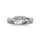 4 - Rylai 0.18 ctw Natural Diamond (2.70 mm) and Lab Grown Diamond Three Stone Engagement Ring  