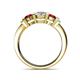 4 - Raea 1.13 ctw Natural Diamond (5.00 mm) With Ruby Three Stone Ring  