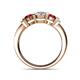 4 - Raea 1.13 ctw Natural Diamond (5.00 mm) With Ruby Three Stone Ring  