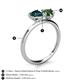 5 - Sasha Heart Shape London Blue Topaz & Pear Shape Lab Created Emerald 2 Stone Duo Ring 