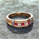 2 - Kevin 0.50 ctw Ruby and Natural Diamond Men Wedding Band (7.80 mm) 