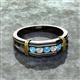 2 - Kevin 0.47 ctw Blue Topaz and Natural Diamond Men Wedding Band (7.80 mm) 