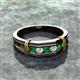 2 - Kevin 0.50 ctw Emerald and Natural Diamond Men Wedding Band (7.80 mm) 
