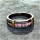 2 - Kevin 0.52 ctw Pink Sapphire and Natural Diamond Men Wedding Band (7.80 mm) 