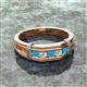 2 - Kevin 0.41 ctw Turquoise and Natural Diamond Men Wedding Band (7.80 mm) 