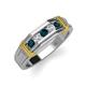 3 - Kevin 0.53 ctw London Blue Topaz and Natural Diamond Men Wedding Band (7.80 mm) 