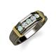 3 - Kevin 0.38 ctw Opal and Natural Diamond Men Wedding Band (7.80 mm) 