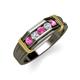 3 - Kevin 0.52 ctw Pink Sapphire and Natural Diamond Men Wedding Band (7.80 mm) 