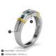 4 - Kevin 0.53 ctw London Blue Topaz and Natural Diamond Men Wedding Band (7.80 mm) 