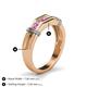 4 - Kevin 0.52 ctw Pink Sapphire and Natural Diamond Men Wedding Band (7.80 mm) 