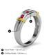 4 - Kevin 0.50 ctw Ruby and Natural Diamond Men Wedding Band (7.80 mm) 