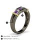 4 - Kevin 0.44 ctw Amethyst and Natural Diamond Men Wedding Band (7.80 mm) 