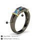 4 - Kevin 0.47 ctw Blue Topaz and Natural Diamond Men Wedding Band (7.80 mm) 
