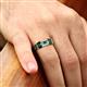 5 - Kevin 0.50 ctw Emerald and Natural Diamond Men Wedding Band (7.80 mm) 