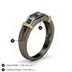4 - Kevin 0.53 ctw London Blue Topaz and Natural Diamond Men Wedding Band (7.80 mm) 