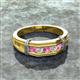 2 - Kevin 0.52 ctw Pink Sapphire and Natural Diamond Men Wedding Band (7.80 mm) 