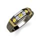 5 - Kevin 0.52 ctw Yellow Sapphire and Natural Diamond Men Wedding Band (7.80 mm) 