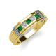 3 - Kevin 0.50 ctw Emerald and Natural Diamond Men Wedding Band (7.80 mm) 