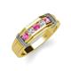 3 - Kevin 0.52 ctw Pink Sapphire and Natural Diamond Men Wedding Band (7.80 mm) 