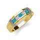 3 - Kevin 0.41 ctw Turquoise and Natural Diamond Men Wedding Band (7.80 mm) 