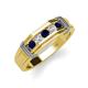 3 - Kevin 0.56 ctw Blue Sapphire and Natural Diamond Men Wedding Band (7.80 mm) 