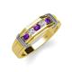 3 - Kevin 0.44 ctw Amethyst and Natural Diamond Men Wedding Band (7.80 mm) 