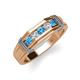 3 - Kevin 0.47 ctw Blue Topaz and Natural Diamond Men Wedding Band (7.80 mm) 