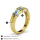 4 - Kevin 0.47 ctw Blue Topaz and Natural Diamond Men Wedding Band (7.80 mm) 