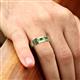 5 - Kevin 0.50 ctw Emerald and Natural Diamond Men Wedding Band (7.80 mm) 
