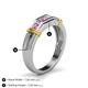4 - Kevin 0.52 ctw Pink Sapphire and Natural Diamond Men Wedding Band (7.80 mm) 