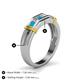 4 - Kevin 0.41 ctw Turquoise and Natural Diamond Men Wedding Band (7.80 mm) 