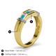 4 - Kevin 0.41 ctw Turquoise and Natural Diamond Men Wedding Band (7.80 mm) 