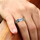 5 - Kevin 0.47 ctw Blue Topaz and Natural Diamond Men Wedding Band (7.80 mm) 