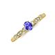 3 - Kiara 0.70 ctw Tanzanite Oval Shape (6x4 mm) Solitaire Plus accented Natural Diamond Engagement Ring 