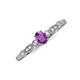 3 - Kiara 0.64 ctw Amethyst Oval Shape (6x4 mm) Solitaire Plus accented Natural Diamond Engagement Ring 